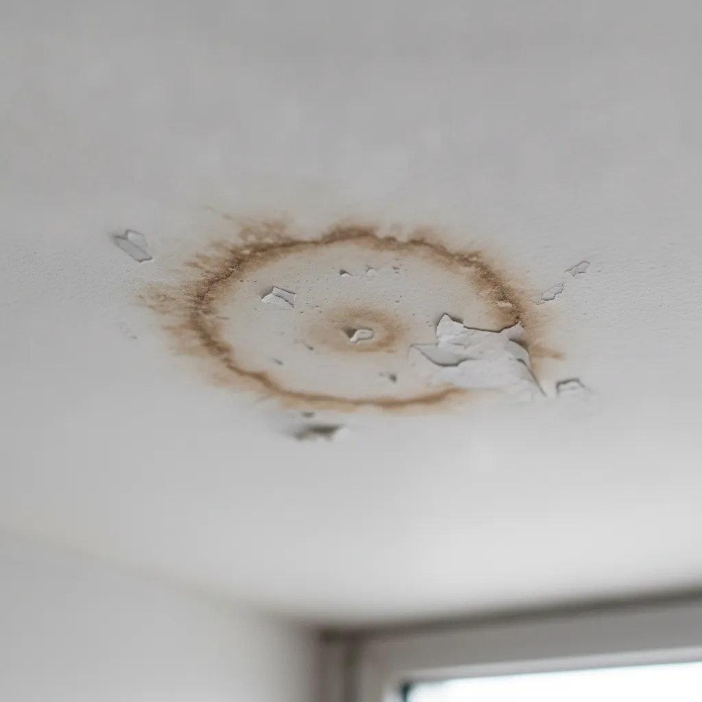 Trace d'humidité au plafond d'un appartement